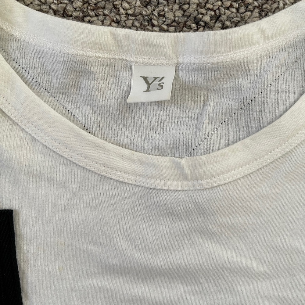 Y’s Yohji Yamamoto Japan Graphic Black White T-Shirt Top Sz 2 - Picture 3 of 4